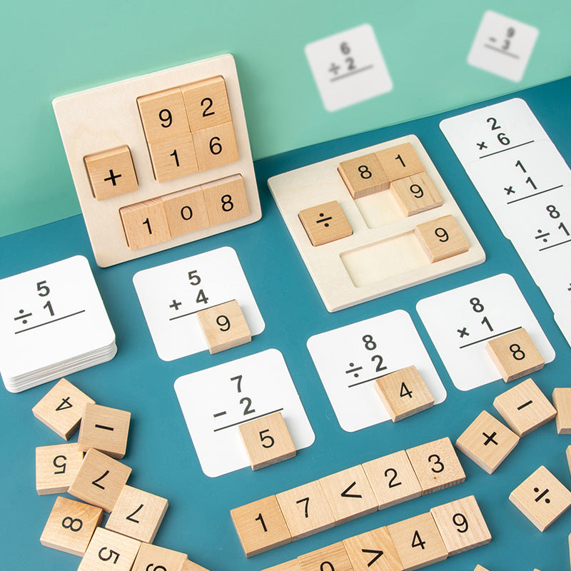 Jeu éducatif de mathématiques en bois Montessori – Enfants 3+