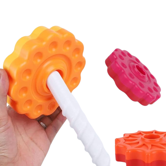Tour d'Empilage Rotative Montessori – Jeu d'Éveil Arc-en-Ciel (Effet Tourbillon)