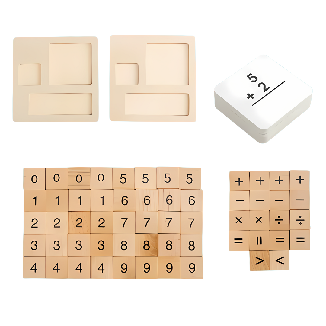 Jeu éducatif de mathématiques en bois Montessori – Enfants 3+