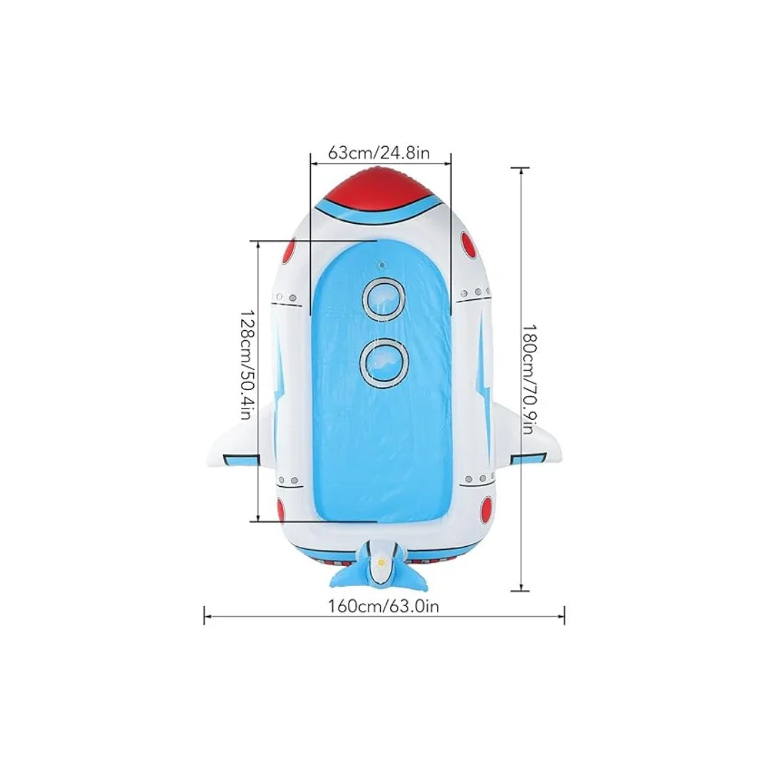 Jouet Aquatique Extérieur : Piscine Fusée Gonflable avec Jet d'Eau (160cm)