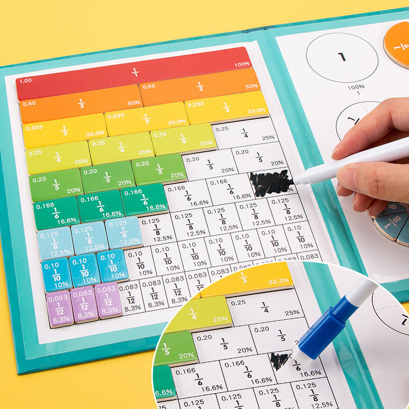 Jeu éducatif Montessori – Fractions magnétiques colorées pour enfants