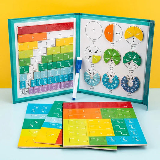 Jeu éducatif Montessori – Fractions magnétiques colorées pour enfants