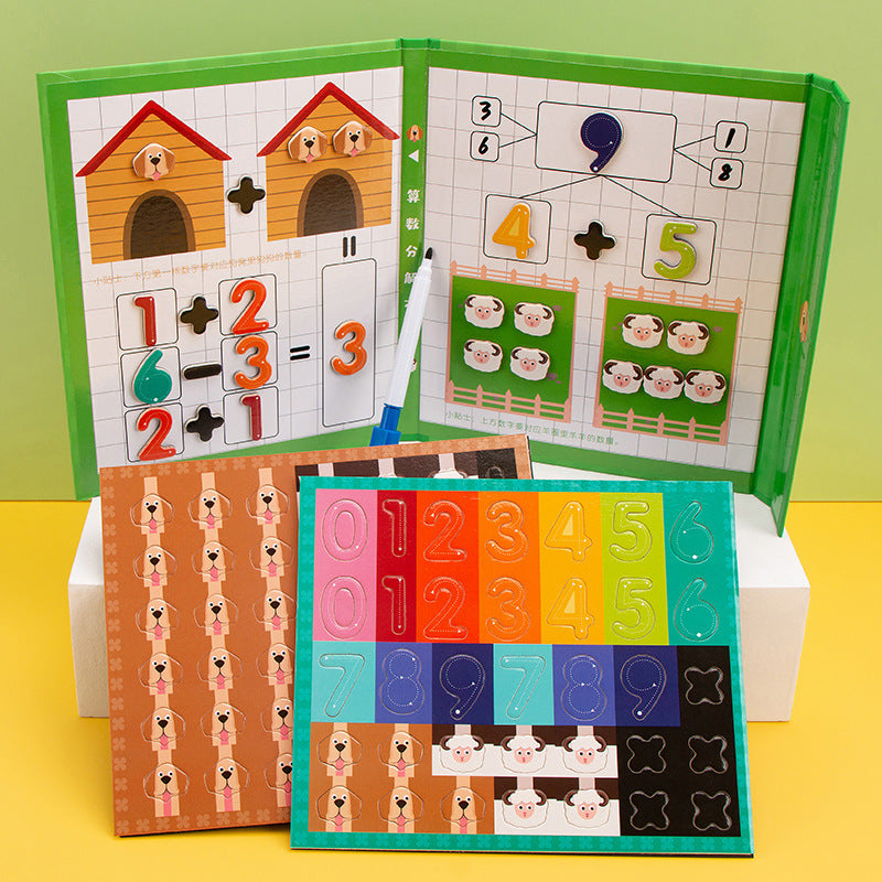 Cahier magnétique Montessori – Chiffres, calculs et animaux ludiques