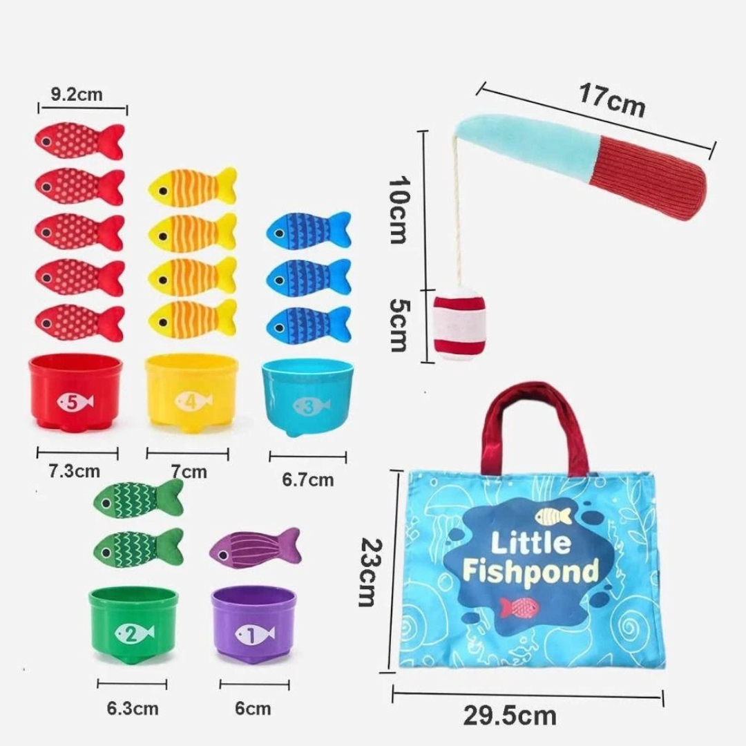 Jeu de Pêche Montessori en Textile Douceur - Développement Motricité Fine