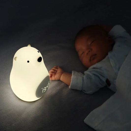 Veilleuse Intelligente en Silicone "Big White Bear" : Lumière Connectée et Évolutive