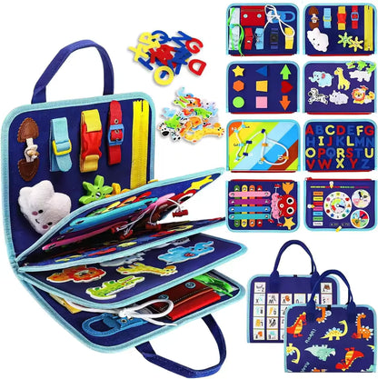 Livre Sensoriel Montessori Bébé – Format Sac à Emporter