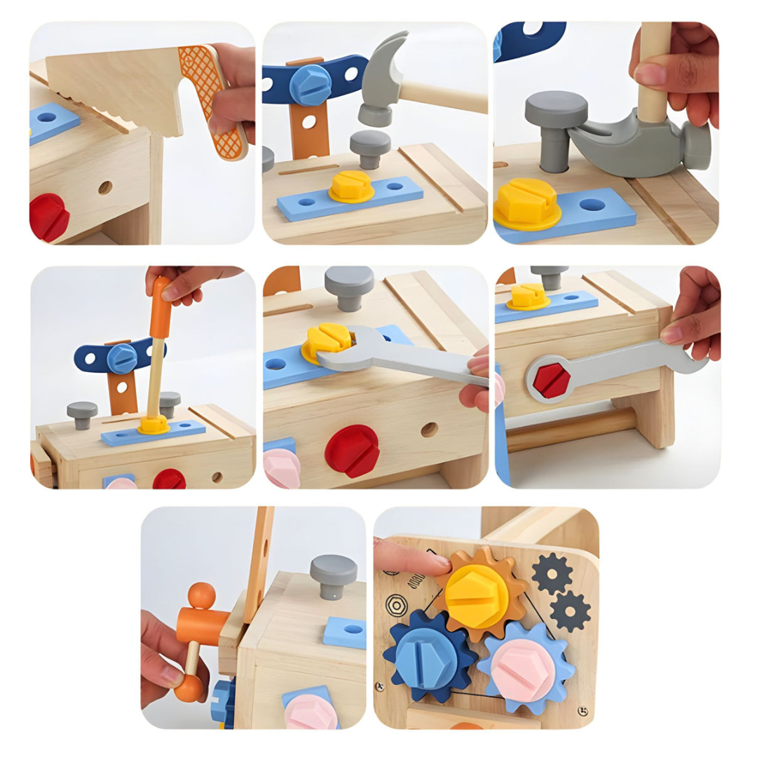 Mallette à Outils en Bois Montessori – Kit de Bricolage & Jeu d'Imitation (Dès 2 Ans)