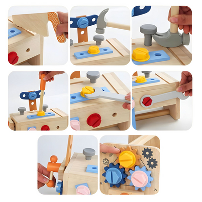 Mallette à Outils en Bois Montessori – Kit de Bricolage & Jeu d'Imitation (Dès 2 Ans)
