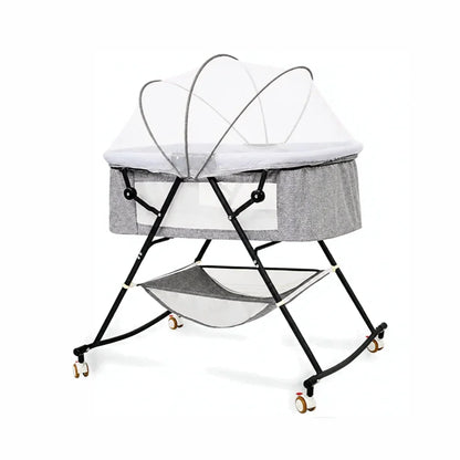 L'Aura Mobile | Berceau Bébé Pliable 2-en-1 à Bascule & Roues
