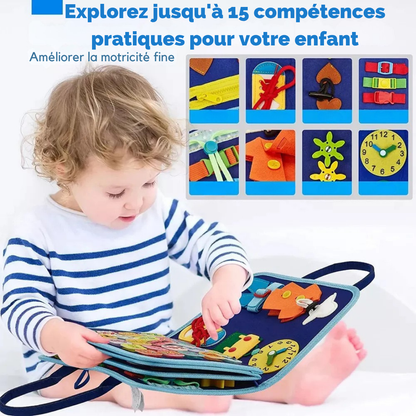 Livre Sensoriel Montessori Bébé – Format Sac à Emporter