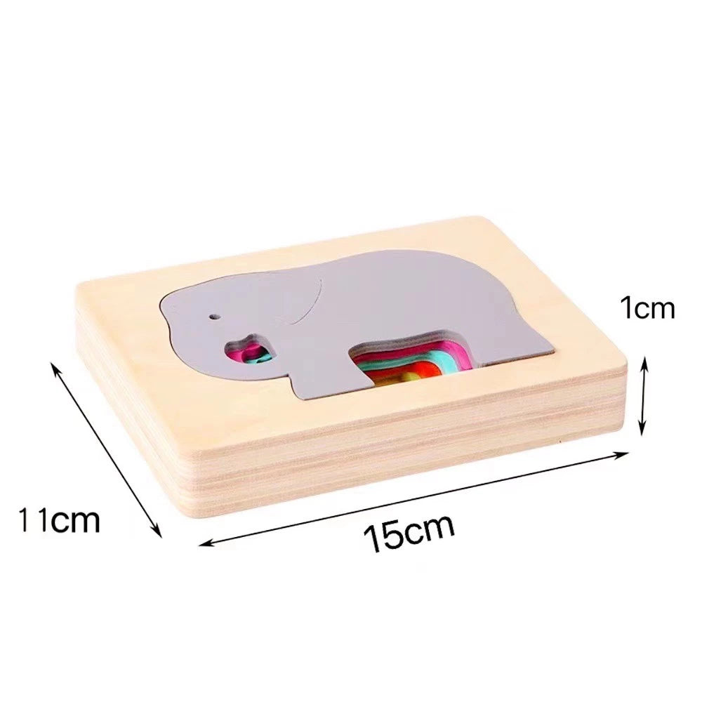 Puzzle Montessori Multicouche en Bois : Éveil Sensoriel et Logique des Dimensions