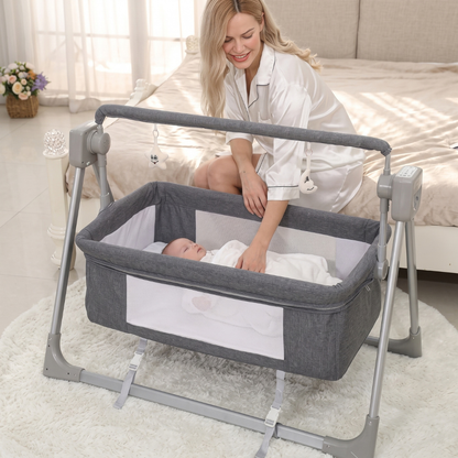 Sérénité Royale – Berceau Cododo Électrique Bébé | Matelas Orthopédique & 5 Vitesses