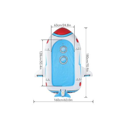 Jouet Aquatique Extérieur : Piscine Fusée Gonflable avec Jet d'Eau (160cm)
