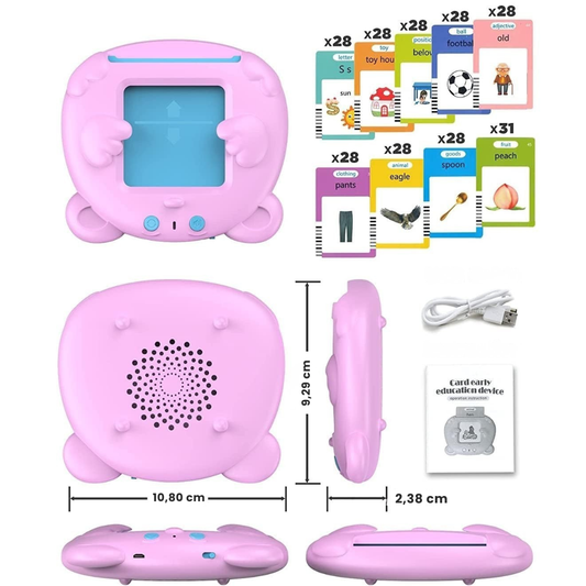 Lecteur de Cartes Flash Interactif – Apprentissage de l’Anglais et Vocabulaire Bilingue (255 Contenus)