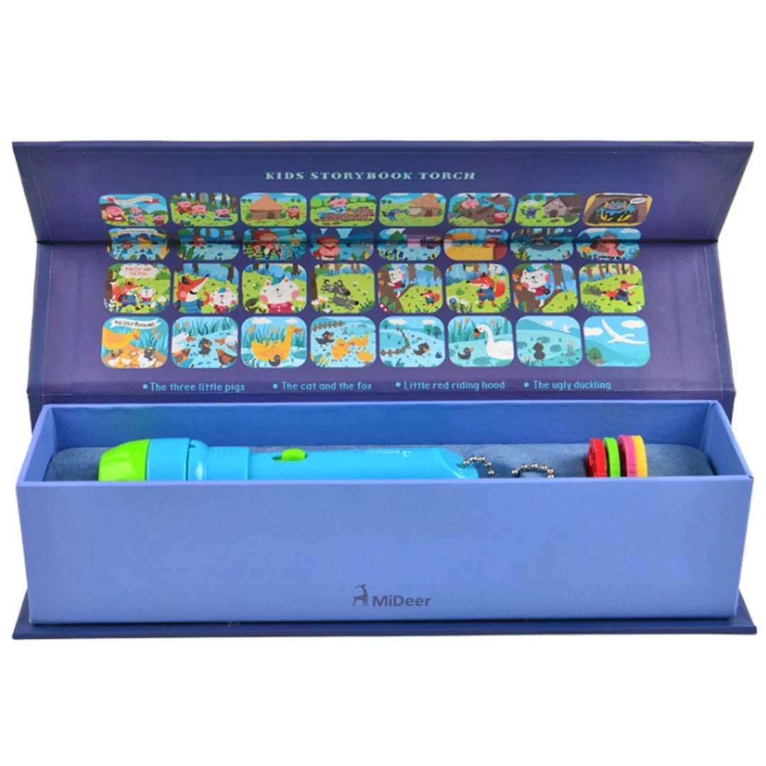 Lampe Torche Projecteur d'Histoires pour Enfant (avec 4 Disques)