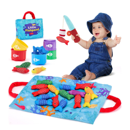 Jeu de Pêche Montessori en Textile Douceur - Développement Motricité Fine