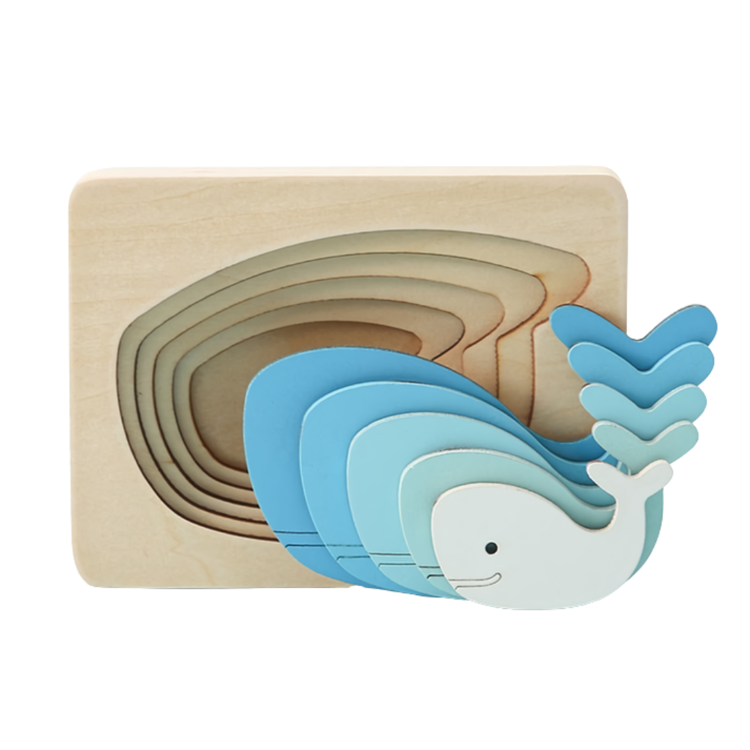 Puzzle Montessori Multicouche en Bois : Éveil Sensoriel et Logique des Dimensions