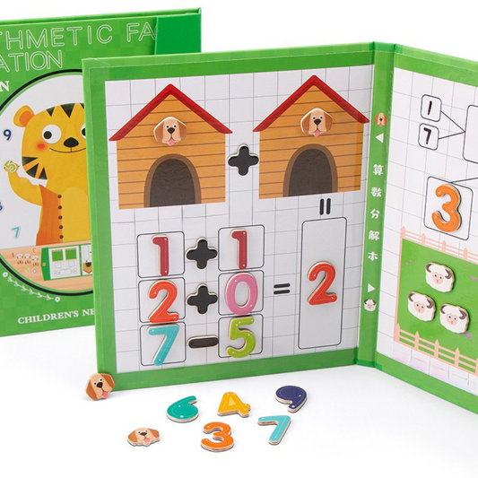Cahier magnétique Montessori – Chiffres, calculs et animaux ludiques