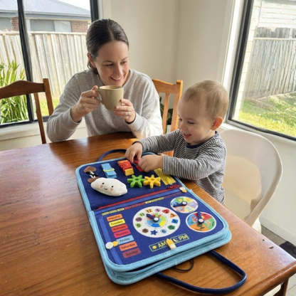 Livre Sensoriel Montessori Bébé – Format Sac à Emporter