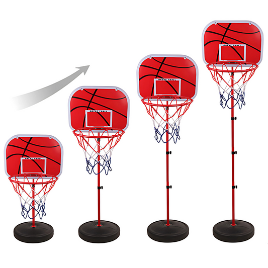 Panier de Basket sur Pied Réglable (jusqu'à 139cm) - Kit Complet avec Ballon et Pompe