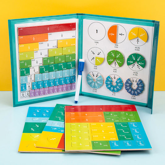 Jeu éducatif Montessori – Fractions magnétiques colorées pour enfants