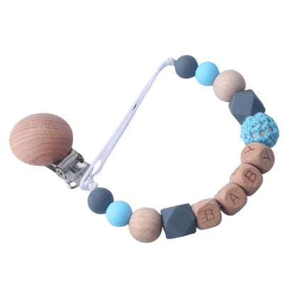 Attache-Tétine Premium : Bois de Hêtre Naturel et Perles en Silicone Alimentaire