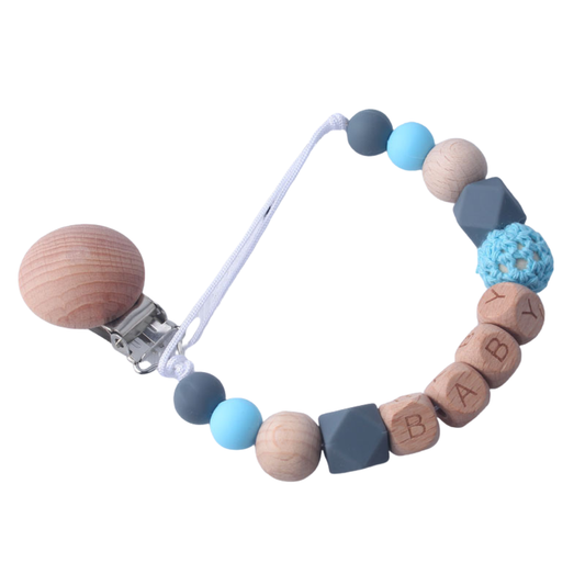 Attache-Tétine Premium : Bois de Hêtre Naturel et Perles en Silicone Alimentaire