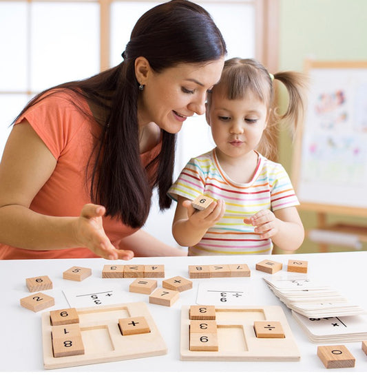 Jeu éducatif de mathématiques en bois Montessori – Enfants 3+
