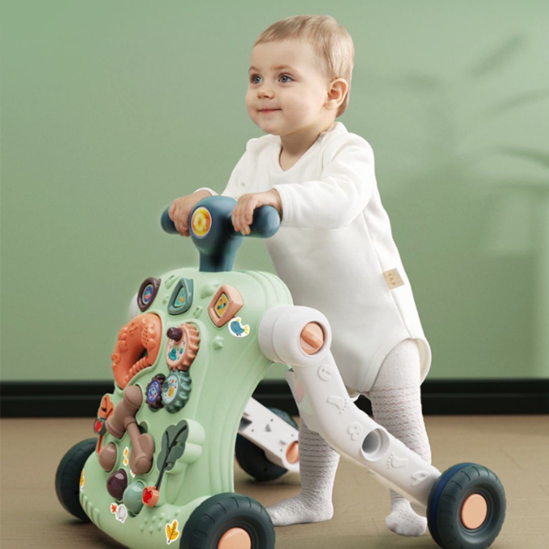 Pousseur Bébé et Chariot de Marche Multi-Activités : Aide à la Marche Évolutive et Sécurisée
