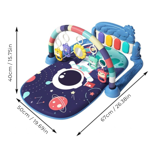 Tapis d'Éveil Musical 3-en-1 : Gymnastique, Piano et Arche de Jeux pour Bébé