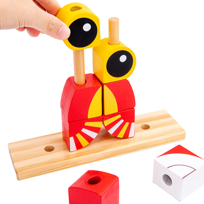 Puzzle Tétris Éducatif en Bois : Jeu de Construction et de Logique Animaux Sauvages