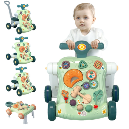 Pousseur Bébé et Chariot de Marche Multi-Activités : Aide à la Marche Évolutive et Sécurisée