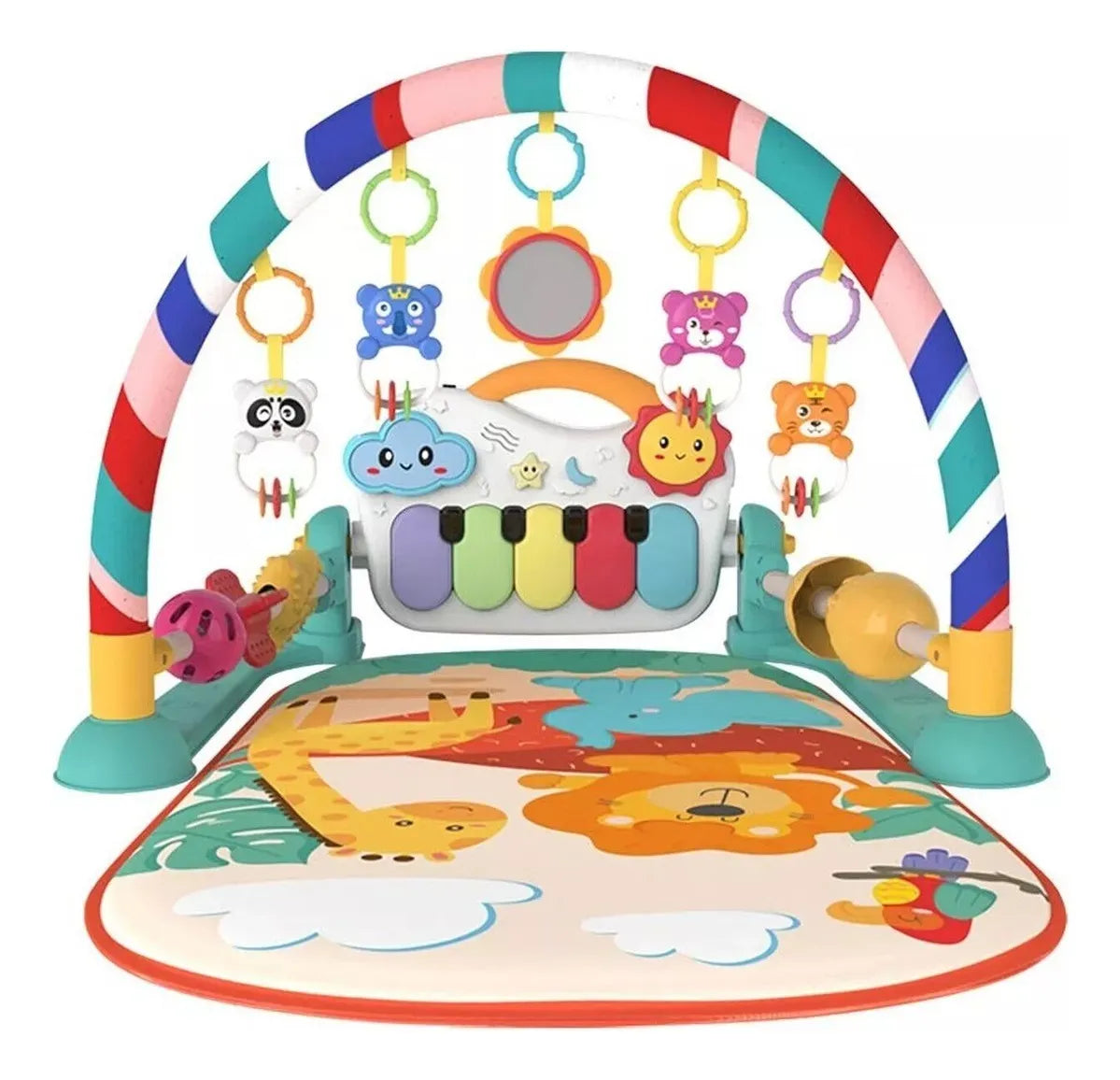 Tapis d'Éveil Musical 3-en-1 : Gymnastique, Piano et Arche de Jeux pour Bébé