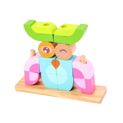 Puzzle Tétris Éducatif en Bois : Jeu de Construction et de Logique Animaux Sauvages