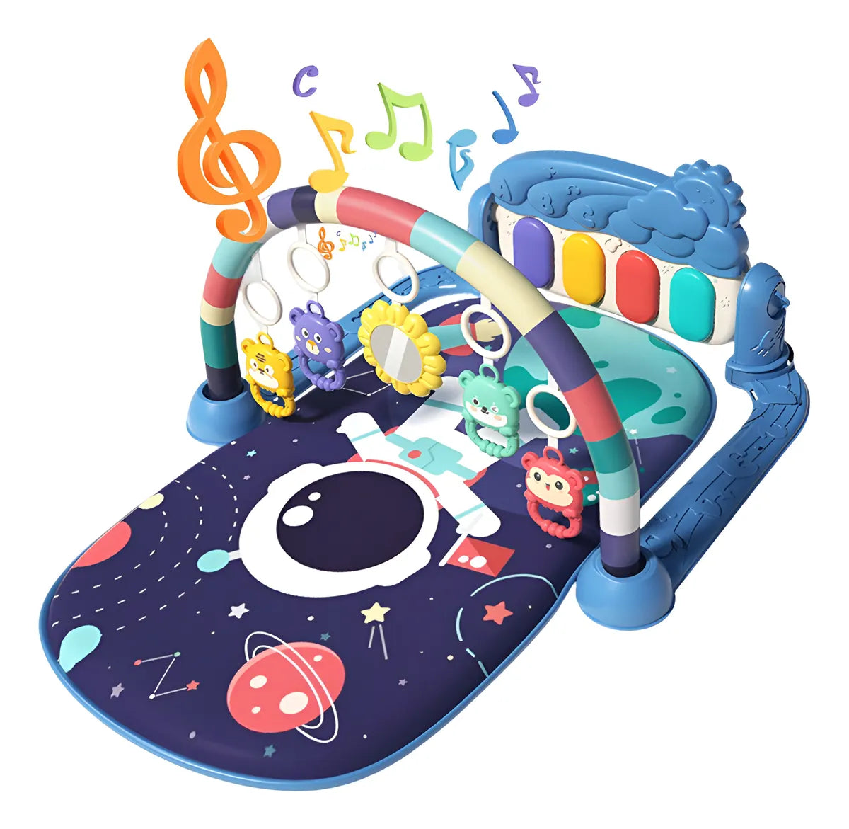Tapis d'Éveil Musical 3-en-1 : Gymnastique, Piano et Arche de Jeux pour Bébé
