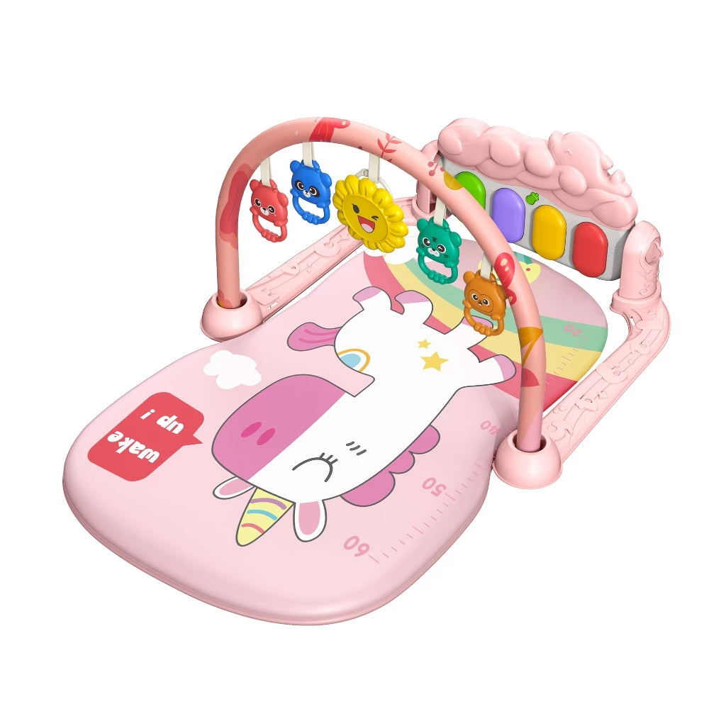Tapis d'Éveil Musical 3-en-1 : Gymnastique, Piano et Arche de Jeux pour Bébé