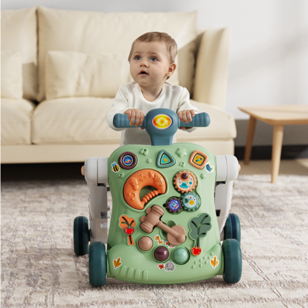 Pousseur Bébé et Chariot de Marche Multi-Activités : Aide à la Marche Évolutive et Sécurisée