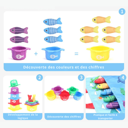 Jeu de Pêche Montessori en Textile Douceur - Développement Motricité Fine